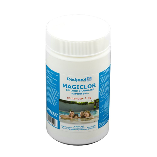 Cloro per piscina in granuli rapido 56% MAGICLOR -1KG trattamento acqua piscine