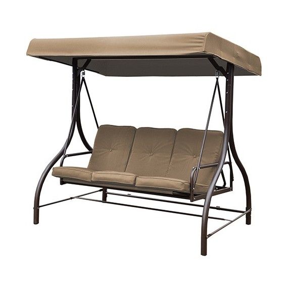 Dondolo reclinabile a letto KATAY cm194x125x174 dondoli 3 posti amaca da giardino 