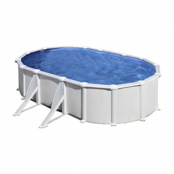 Piscina fuori terra ovale 500x300x120 cm in acciaio bianco GRE FIDJI
