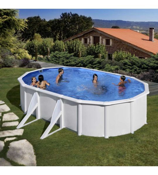 Piscina fuori terra ovale 500x300x120 cm in acciaio bianco GRE FIDJI