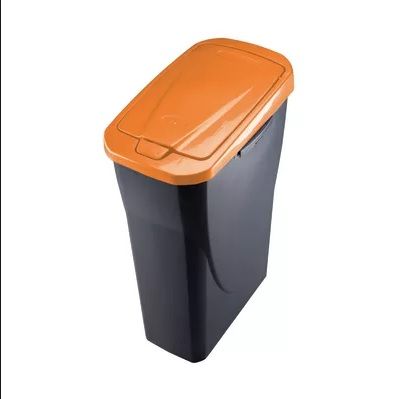 Contenitore in plastica con coperchio Ecobin 14 Lt-Arancio