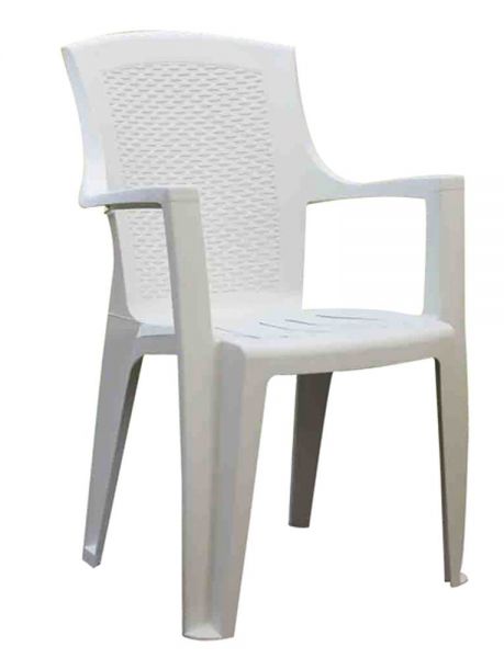 Eden Sedie di plastica pieno/retro intrecciato bianco