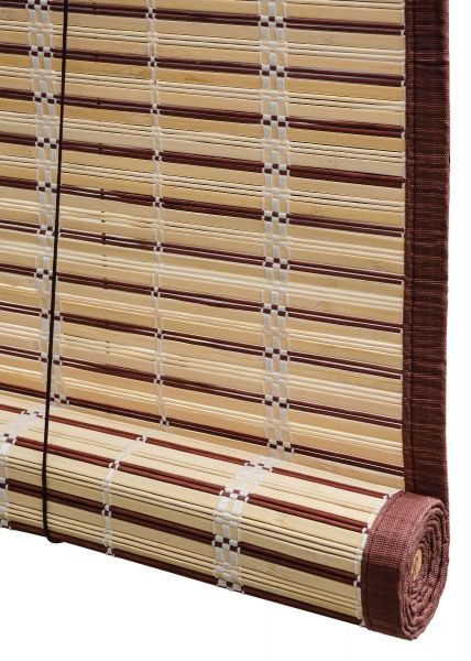 VERDELOOK Tapparella Egitto in Bamboo con Bordo in Cotone 150x300 cm Marrone NOCE tapparelle 