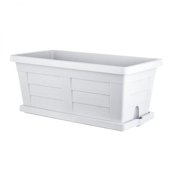 Fioriera effetto legno cm 100x44x40H per arredo giardino ghiaccio