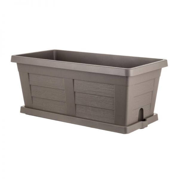Fioriera effetto legno cm 100x44x40H per arredo giardino cappuccino 