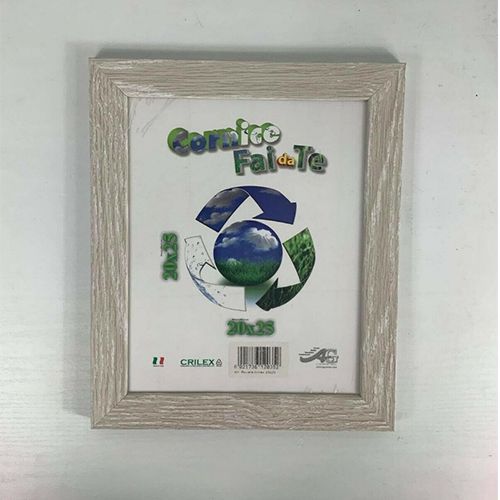 Cornice porta foto in legno vetro in crilex 50x70 cm grigio chiaro