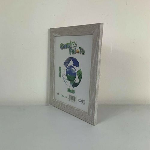 Cornice porta foto in legno vetro in crilex 50x70 cm grigio chiaro