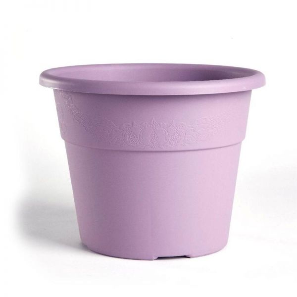 BAMA Vaso in plastica per interno/esterno con decorazioni Hedera 20cm lavanda