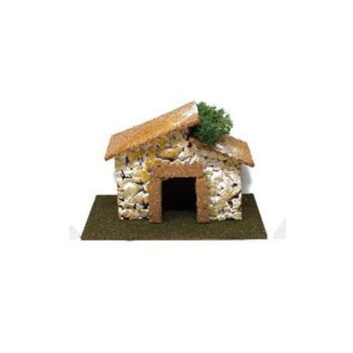 Casa casetta in sughero 14 cm accessori per Presepe