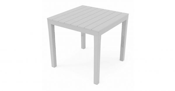 Tavolo in resina plastica quadrato esterno da giardino 80x80xh72cm bianco tavoli