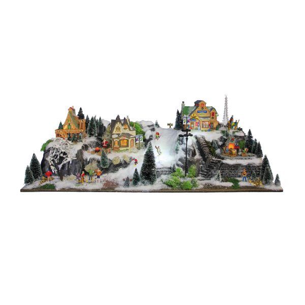 Base per scena villaggio natalizio paesaggio montagna in rilievo innevata 120 cm