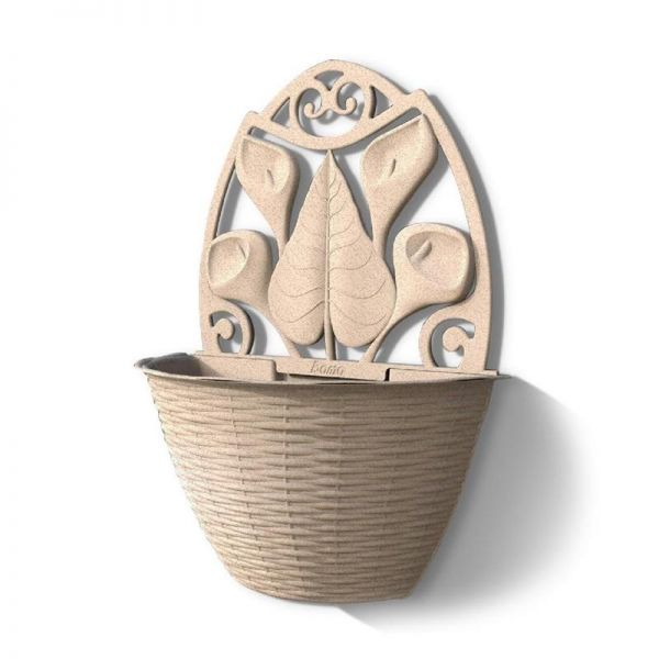 Bama Gerla Paglia vaso da parete in rattan vaso colore legno 32x16x42,5h