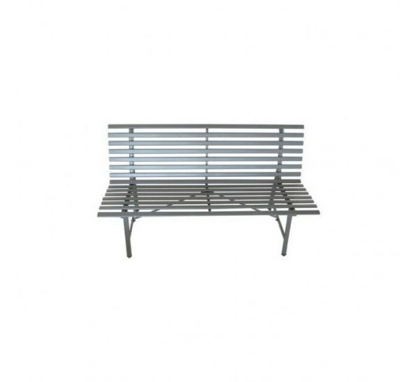 Panchina sedile in metallo verniciato grigio arredo esterno brooklyn outdoor bench 