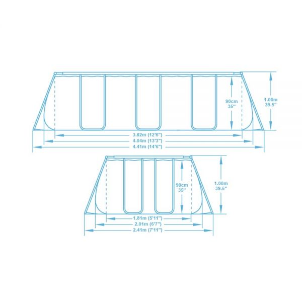 Bestway Piscina Power Steel 56441 frame rettangolare fuoriterra 404x201x100 cm pompa a filtro 