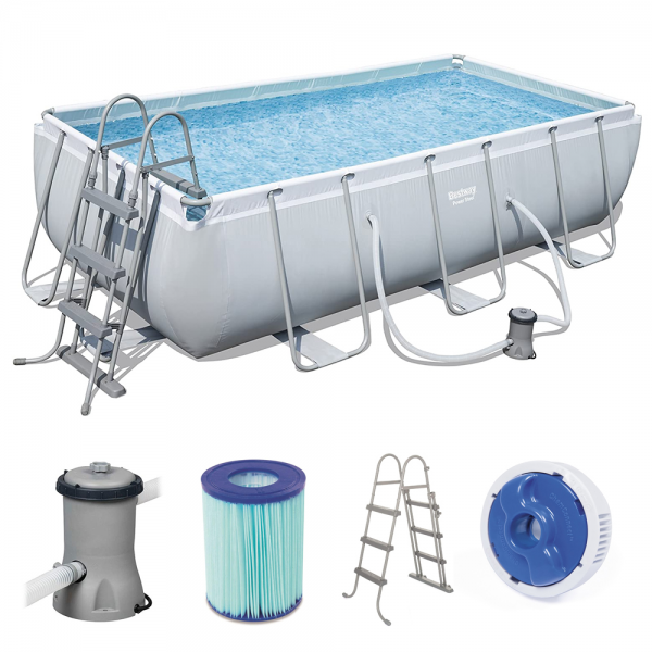 Bestway 56475 Piscina misura 732x366x132 Power Steel frame rettangolare fuori terra filtro a sabbia