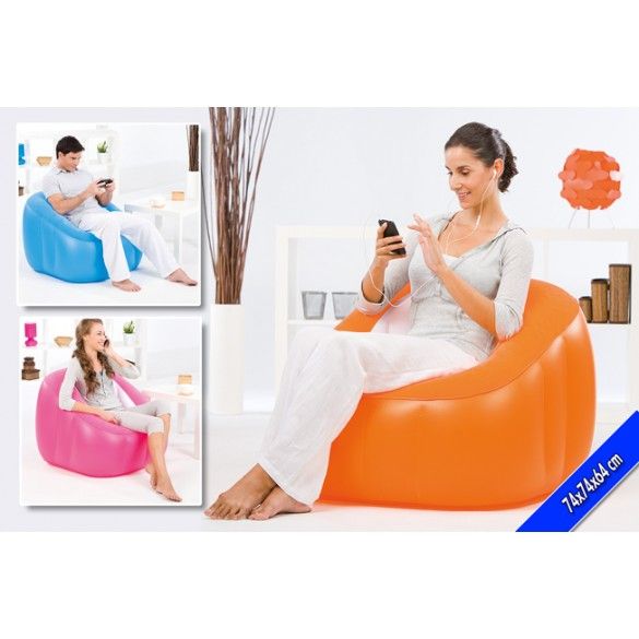 Poltrona gonfiabile comoda con cuscino estraibile colorata bestway 74 cm 