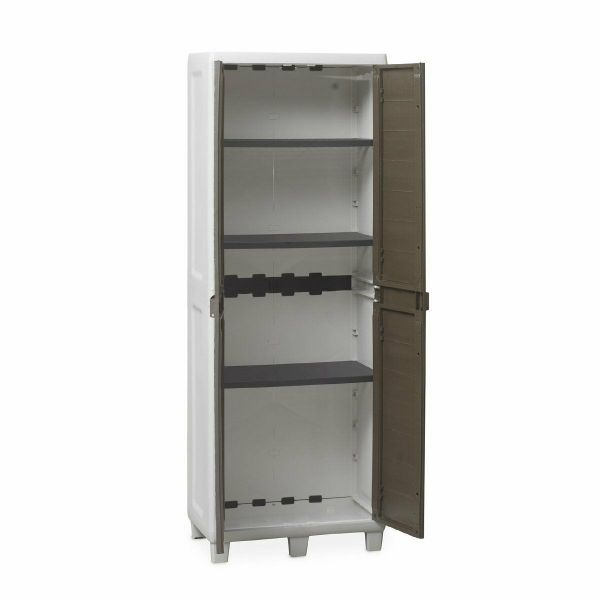Armadio da esterno 2 ante in resina armadietto multiuso arredo esterno 178h