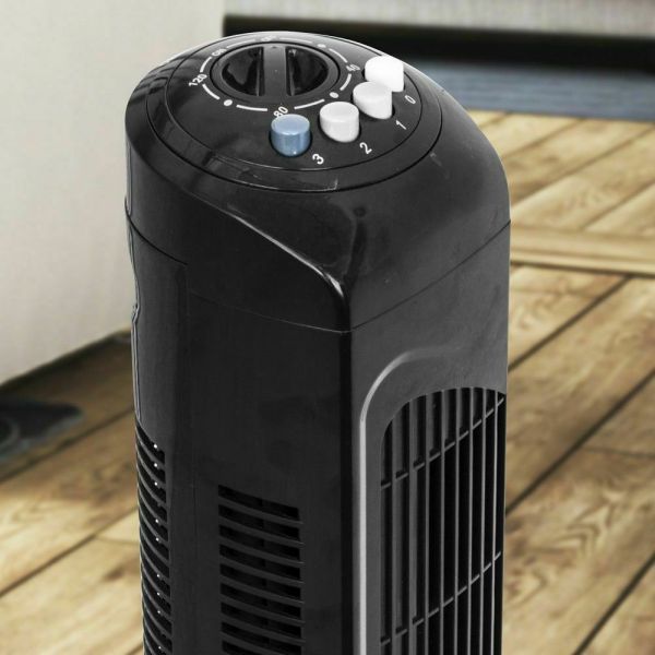 San Giorgio Ventilatore a colonna nero 50w con timer 3 velocità oscillante 75cm
