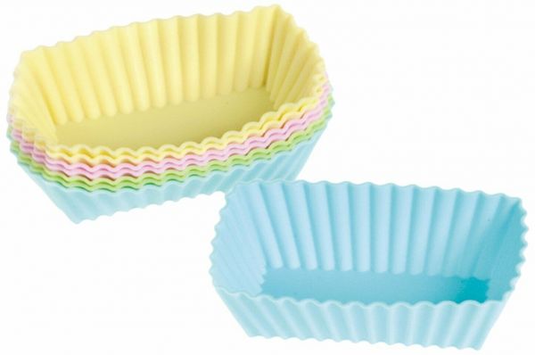 Cake Design Confezione 8 Pirottini Silicone, Rettangolari, 8 x 4 cm