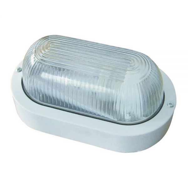 Applique da esterno ovale bianco vetro lampada da parete soffitto muro