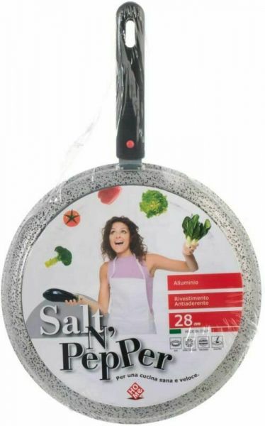 HOME Girafrittata Antiaderente Saltpepper Cm 28 Pentola da cucina Nuovo
