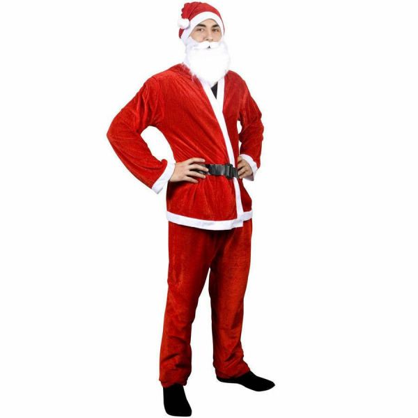 Vestito o costume di Babbo Natale per uomo adulti taglia unica