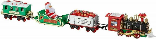Treno natalizio con supporto albero trenino elettrico natale con luci e suoni D.89 CM