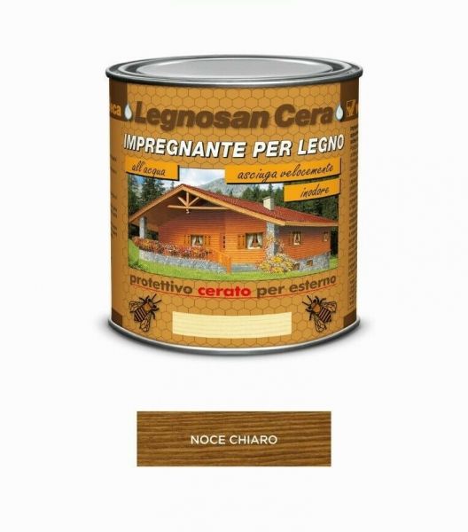 Impregnante per legno noce chiaro protettivo cerato x esterno 750ml acqua veleca
