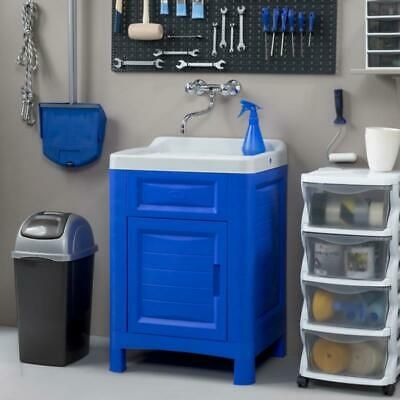 Lavabo con mobile lavatoio artu' mobiletto bagno in resina blu