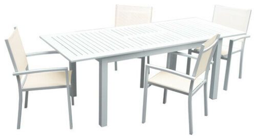 Tavolo in alluminio di alta qualità bianco per esterno rettangolare tavoli con apertura a farfalla BIANCO, 173x100x75