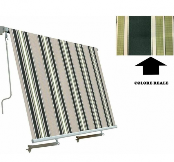 Tenda da sole a caduta senza cassonetto con bracci balcone varie misure e colori colore: beige misura: 2,5x2,5 metri