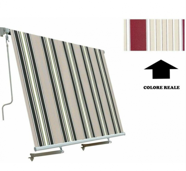 Tenda da sole a caduta senza cassonetto con bracci balcone varie misure e colori colore: beige misura: 2,5x2,5 metri