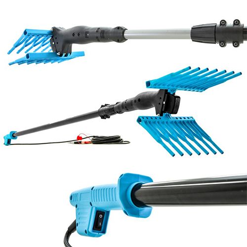 Abbacchiatore scuotitore per olive a batteria con asta telescopica fino a 3 metri 12V 140W
