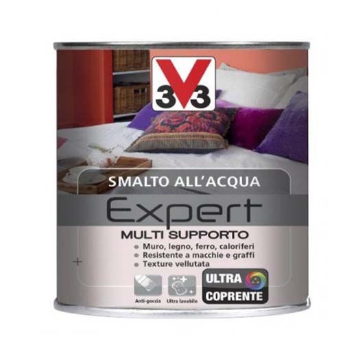 Smalto multisupporto V33 lt. 500ML Bianco opaco smalti all’acqua da interno 