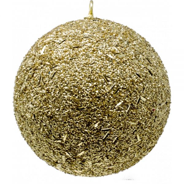 Sfera Natalizia Grande 25 cm Oro Decorata con Paillet e Strass