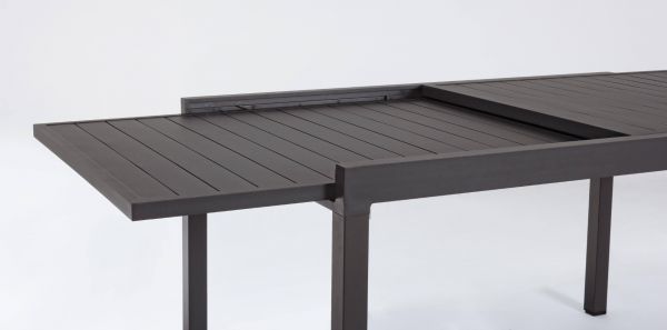Bizzotto Tavolo Allungabile Pelagius Antracite da 135 a 270 x 90 cm alluminio verniciato a polvere 