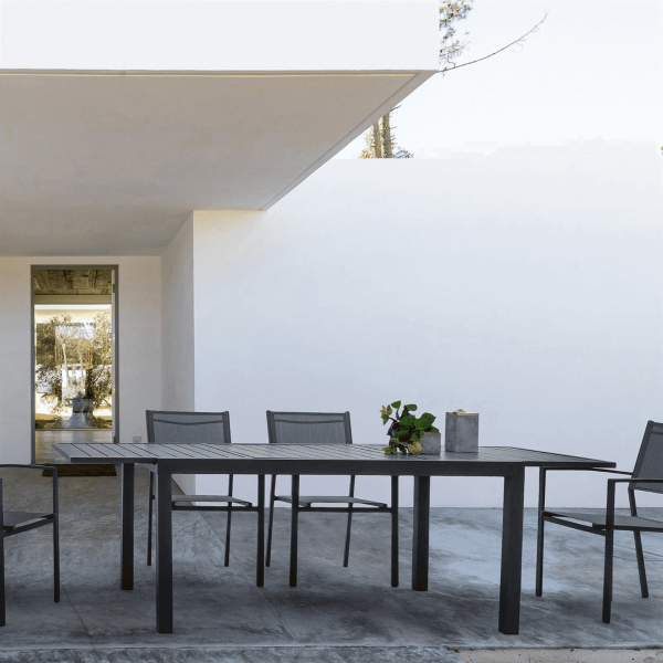 Bizzotto Tavolo Allungabile Pelagius Antracite da 135 a 270 x 90 cm alluminio verniciato a polvere 