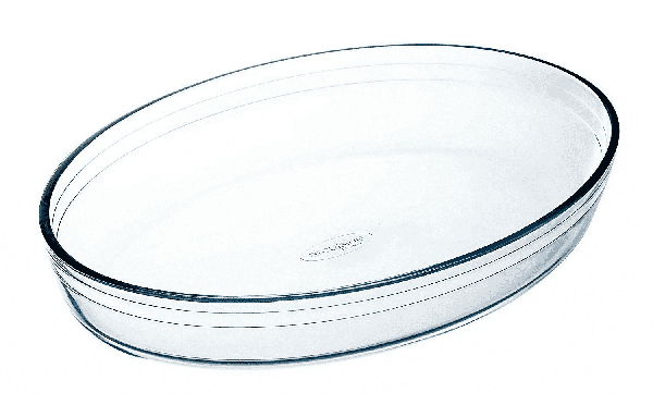 Pirofila in vetro borosilicato ovale cm 39x27x6,5 H 