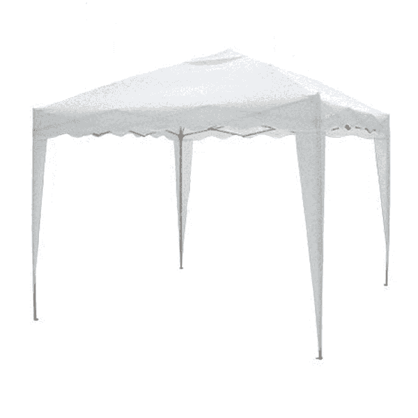 VERDOLOOK gazebo pieghevole richiudibile a fisarmonica 3x3 mt in metallo BIANCO