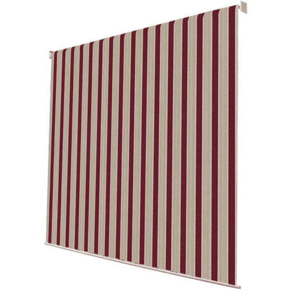 Tenda da sole a caduta 250 x 200 cm con catenella da balcone con rullo in alluminio  beige e bordeaux 