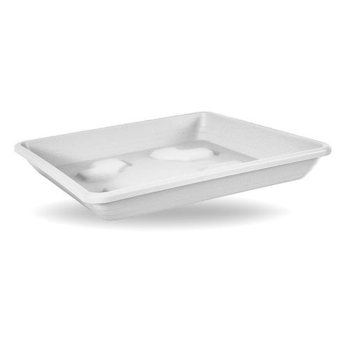 Sottovaso vaso da giardino quadrato 50 cm per vaso da 54 cm Bianco 