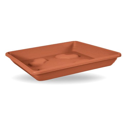 Sottovaso vaso da giardino quadrato 25 cm per vaso da 27 cm Terracotta  