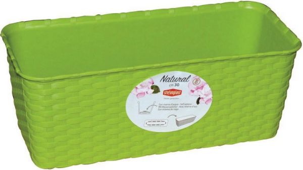 Vaso Balconetta Vari Colori 50CM Rettangolare Verde con riserva d'acqua 