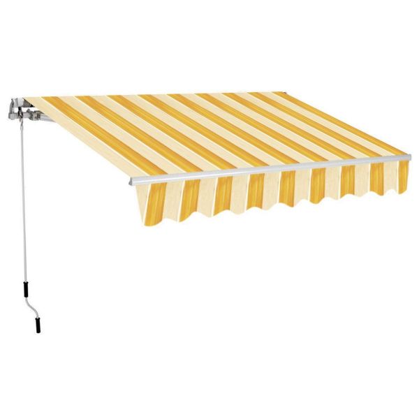 Tenda da sole a barra quadra 200x150 cm avvolgibile rigato giallo