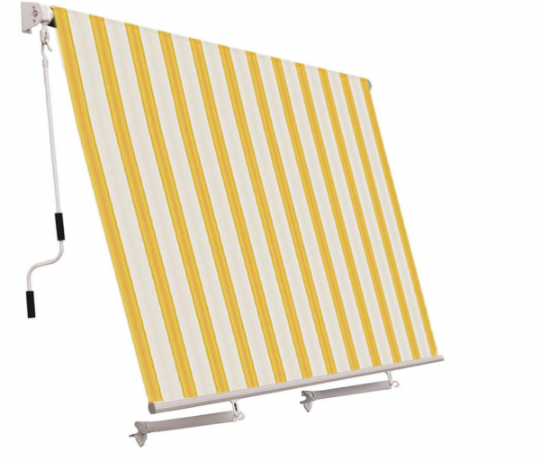 Tenda da sole a caduta 400x250 cm senza cassone per esterno rigata gialla