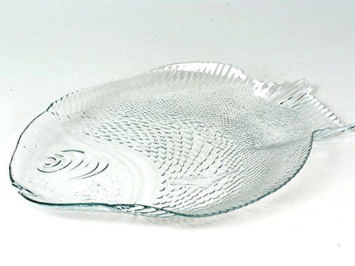Marine piatto pesce vetro cm 35,5x25,4 antipastiera 