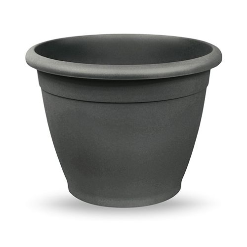 Vaso in plastica rotondo da giardino diametro 52 cm antracite 