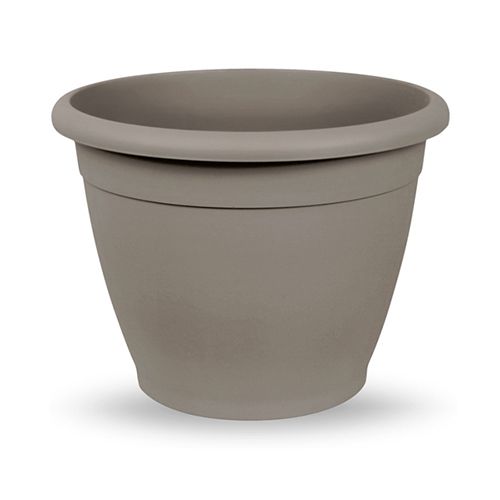 Vaso in plastica rotondo da giardino diametro 46 cm avana 