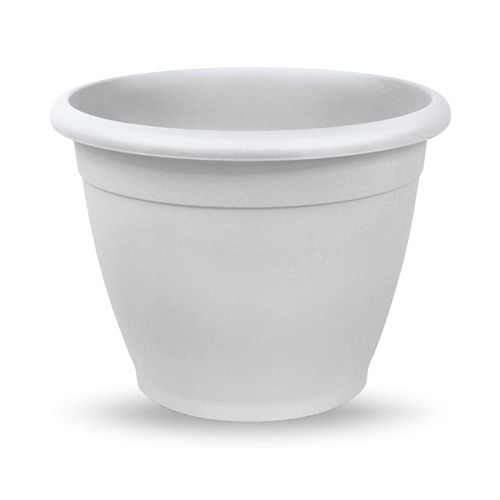 Vaso in plastica rotondo da giardino diametro 35 cm bianco 