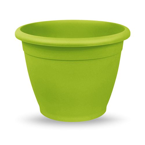 Vaso in plastica rotondo da giardino diametro 35 cm verde anice 